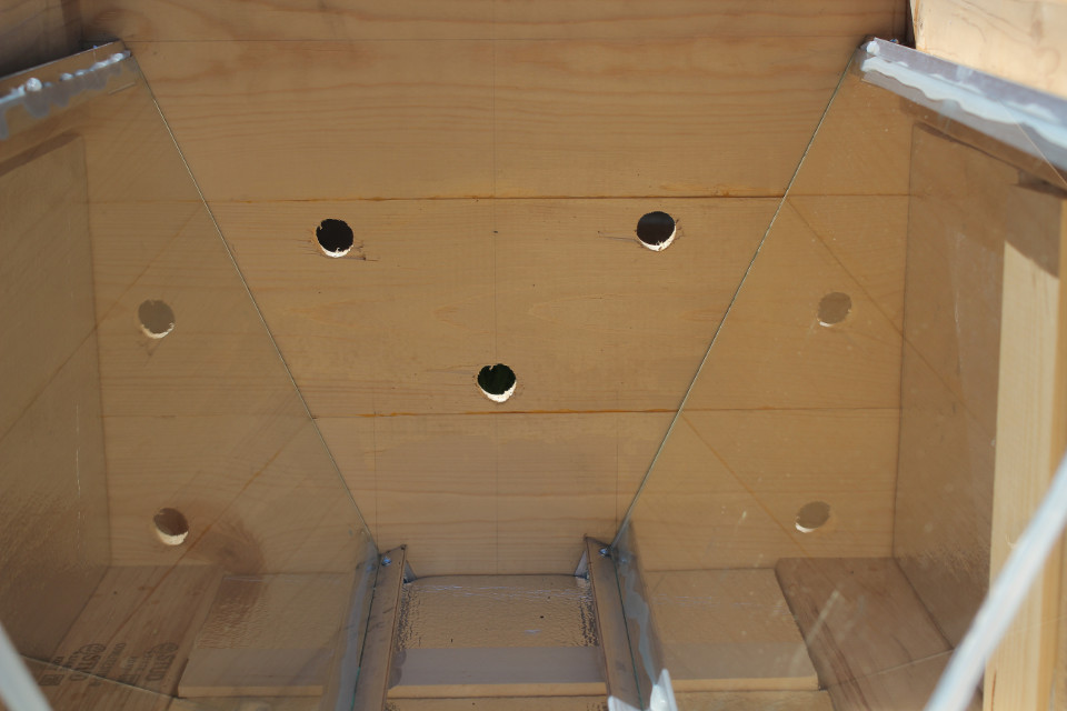 Fig.4 - An interior view of the entrance holes to the hive.