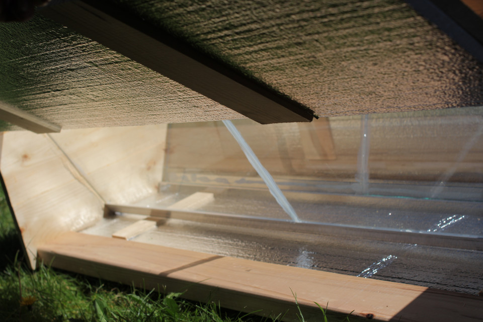 Fig.6 - Is this a falcon-wing door or a gull-wing door? Whatever it is, when the doors are open the colony is able to be safely observed.